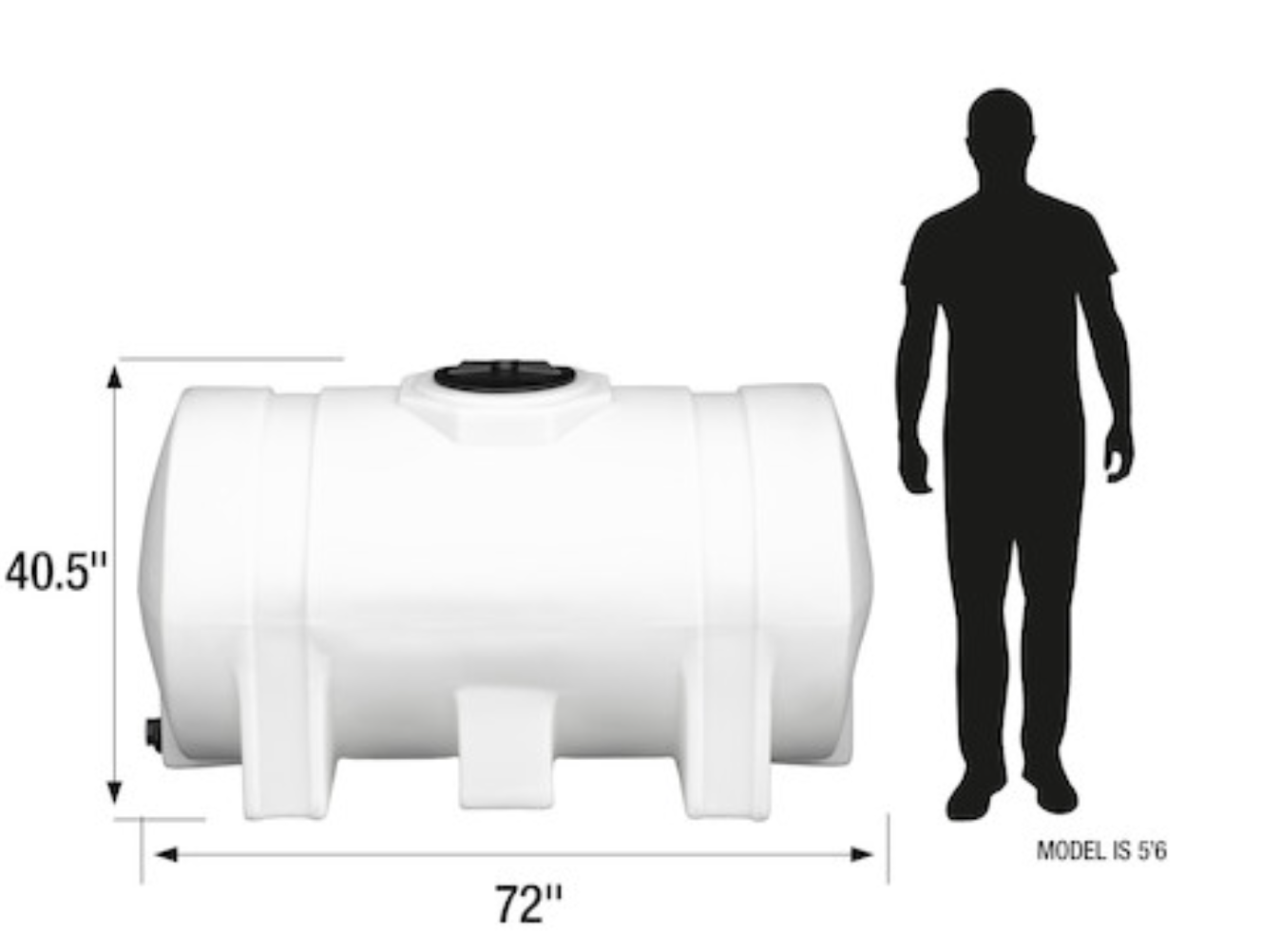 325 Gallon RomoTech Horizontal Leg Tank (MPN:82124259R)