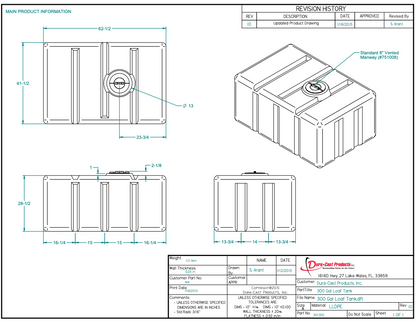 300 Gallon Dura-Cast Plastic Horizontal Loaf Tank (MPN: 921300-1.2)