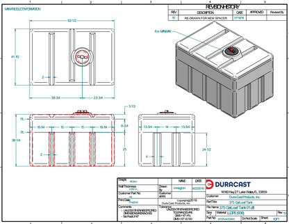 375 Gallon Dura-Cast Plastic Horizontal Loaf Tank (MPN:921375-1.5)