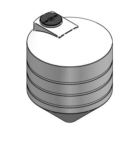 1100 Gallon Dura-Cast Cone Bottom Storage Tank w/ 45° Cone Angle (MPN: 931100-1.5)