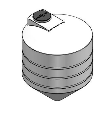 1100 Gallon Dura-Cast Cone Bottom Storage Tank w/ 45° Cone Angle (MPN: 931100-1.5)